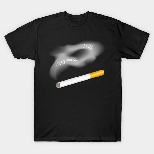 Lung cancer poster Cigarette T-Shirt by designbek